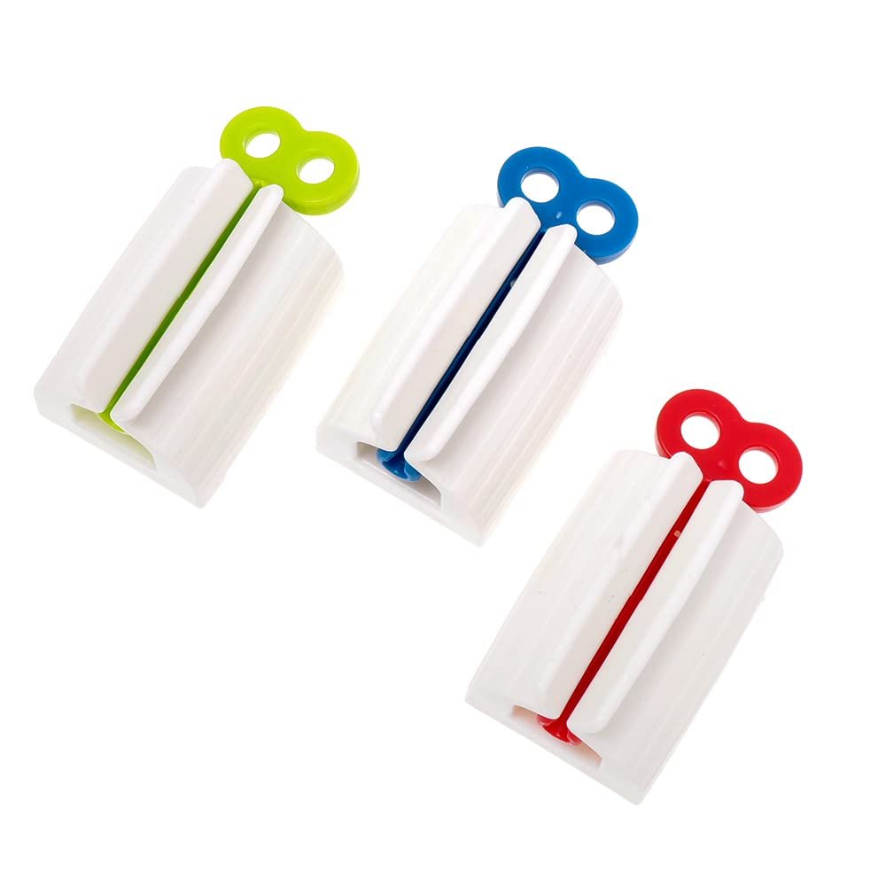 3PCS Press Manual Squeezed Toothpaste Multifunctional Toothpaste Tube Squeezer Clip-on Facial Cleanser Squeezer Bathroom Supplies (3 Colors)