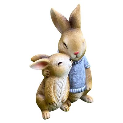 Happyyami Garden Decoration Bunny Photography Props Easter Mini Bunny Figurines Cute Bunny Figures Outside Toys Animal Model Moss Micro Landscape Ornaments Mini Toy Dashboard Rabbit Resin