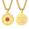 Supcare Medical Alert Tag with Gold Pendant, Soccer Necklace, Personalized Id Tag view 1