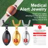 Supcare Men's Black Medical Alert Necklace with Engraved ID Tag view 4
