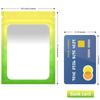 100 Pack Resealable Smell Proof Bags 4 x 6 Inch Mylar Bags with Clear Window Foil Pouch Bag Matte Gradient Color (Yellow Green) view 3