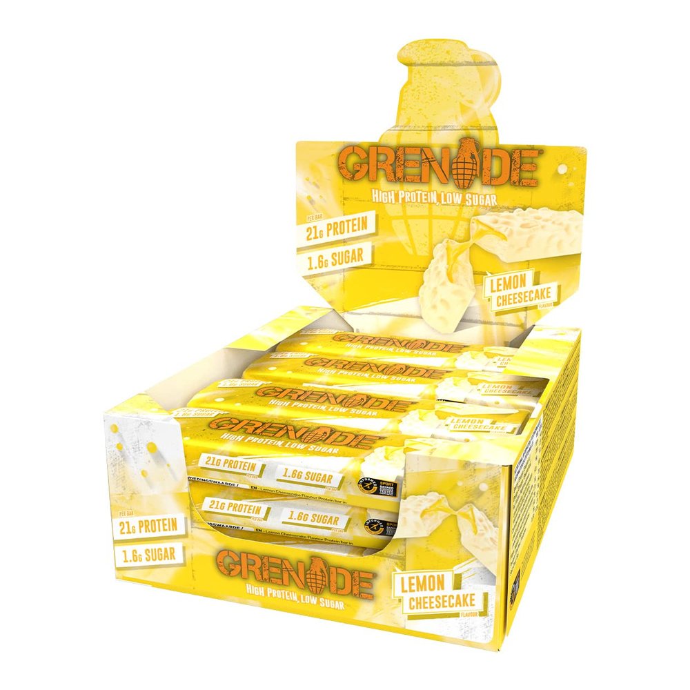 Grenade High Protein and Low Carb Bar, 12 x 60 g - Lemon Cheesecake