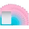 100 Pack Smell Proof Bags 5.9 x 8.7 Inch Mylar Bags with Clear Window Foil Pouch Bag Flat Baggies Matte Gradient Color (Pink Blue) view 1