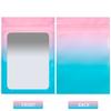 100 Pack Mylar Bags 3 x 4.7 Inch Resealable Smell Proof Bags with Clear Window Foil Pouch Bag Matte Gradient Color (Pink Blue) view 2