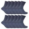 12 Pack Womens Viloft Non Binding Thermal Diabetic Socks | Sock Snob (5-9, Dark Blue) view 1
