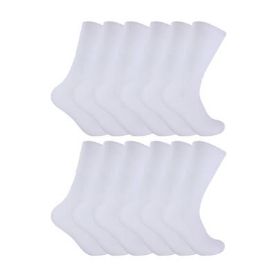 12 Pack Mens Viloft Non Binding Thermal Diabetic Socks | Sock Snob (7-12, White)