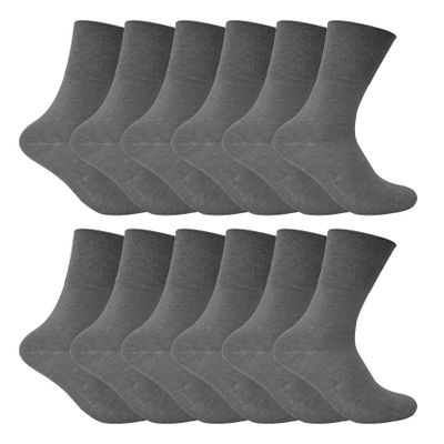 12 Pack Womens Viloft Non Binding Thermal Diabetic Socks | Sock Snob (5-9, Grey)