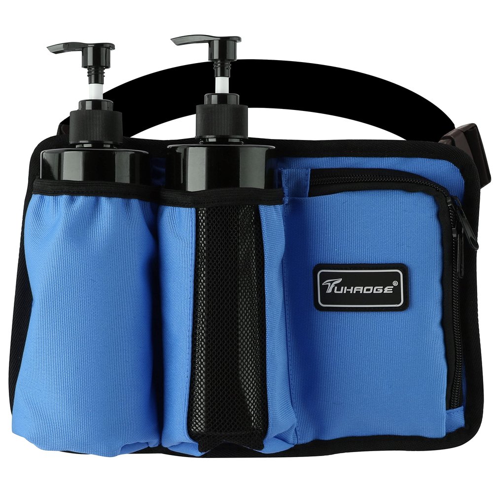 3KD9D Blue Massage Oil Bottle Bag - Lotion Holster for Therapist