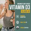 Organic Vitamin D3 10,000 IU - Plant D3, Vegan, Max Strength Sublingual Liquid D3 Drops - 200% Higher Absorption, 100% Plant-Based Cholecalciferol Form & Vegan D3, Adjustable Dosing (30 Servings) view 2