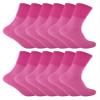 12 Pack Womens Viloft Non Binding Thermal Diabetic Socks | Sock Snob (5-9, Pink) view 1