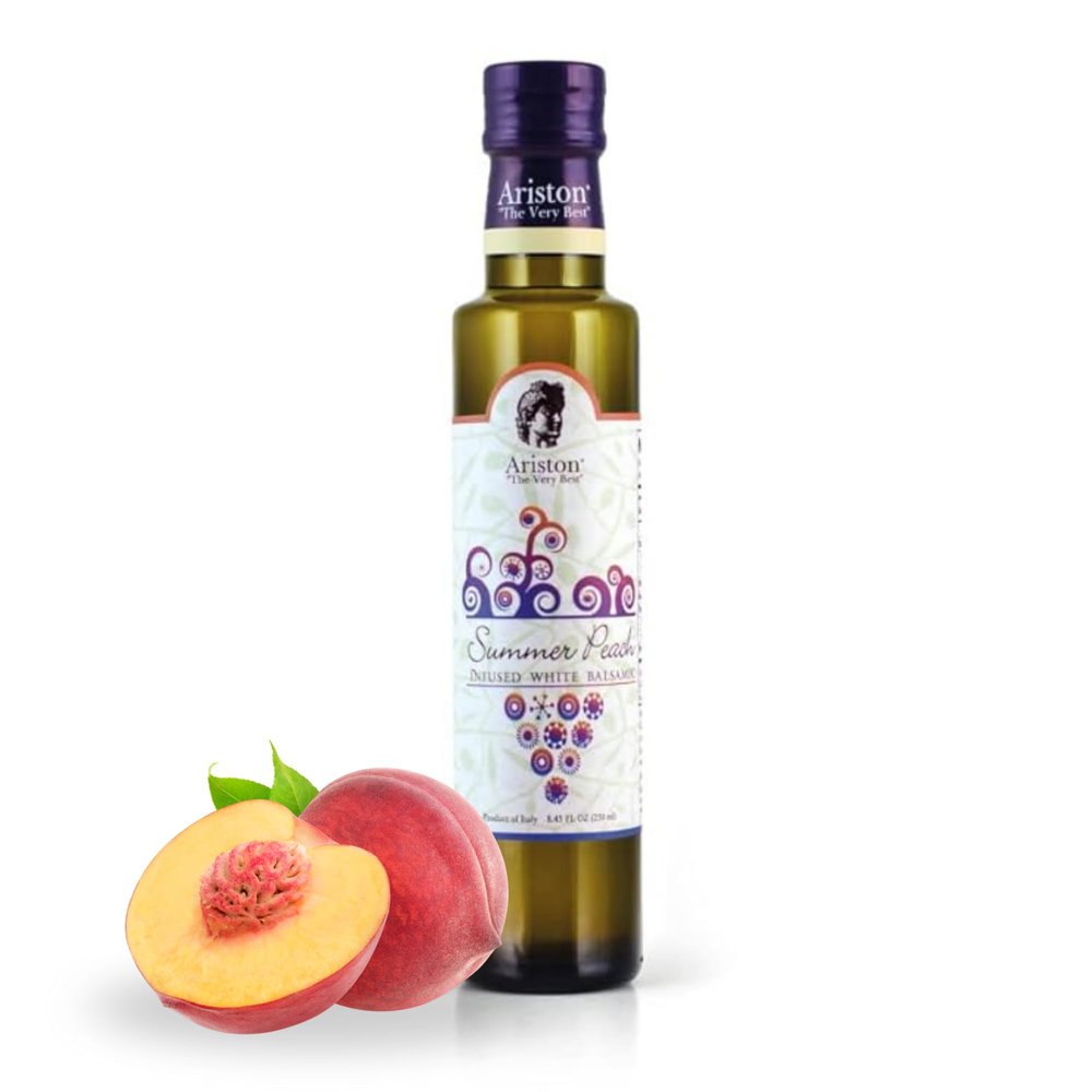 Ariston "The Very Best" Premium Balsamic Vinegar Barrel Aged, Gourmet Quality, Product of Italy Vegan, Gluten Free, GMO Free, No Added Sugar, All-Natural, 8.45 fl oz (250ml) Peach