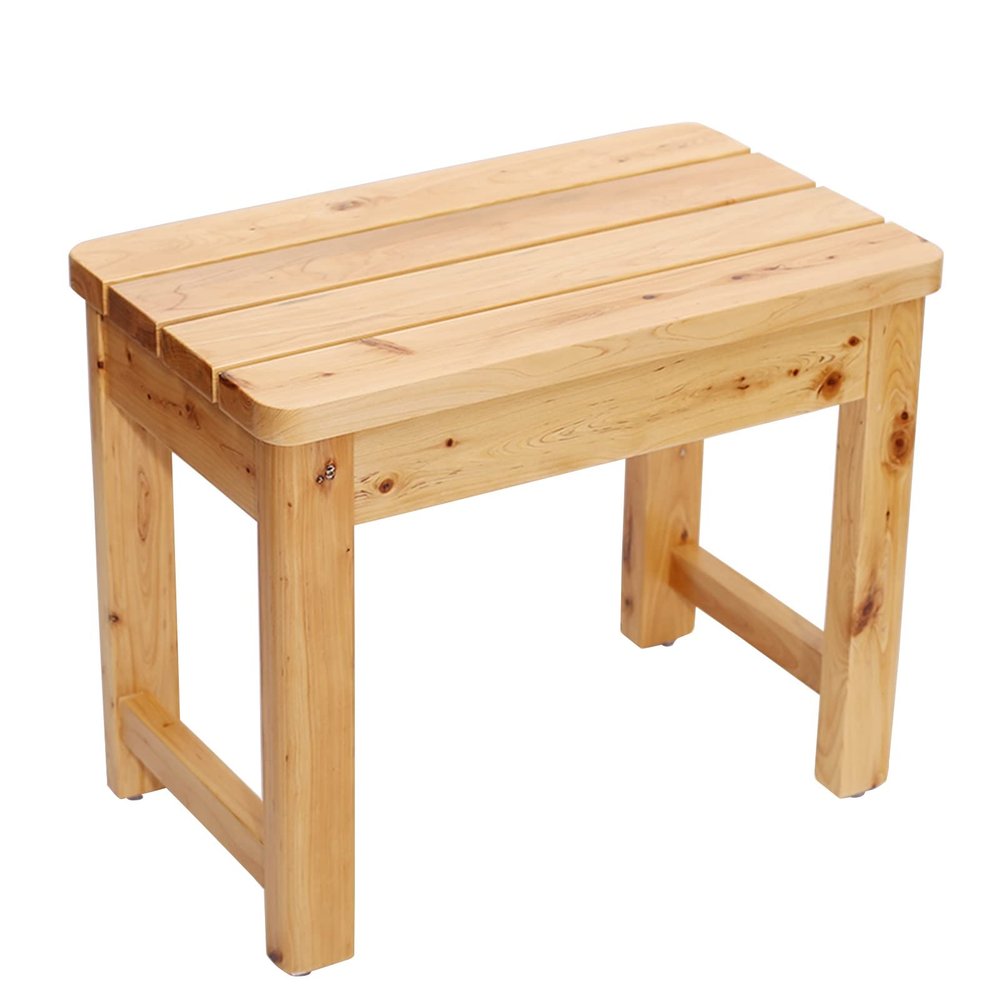 XJHOME Shower/Bath Stools Wooden Bathroom Bench Shower Foot Rest for Bathtub Shaving Legs Spa Sauna Seat Bathing Seat Waterproof Non-Slip for The Elderly Disabled Small Seat (Size : 50x30x20cm)