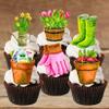 12 Gardener Theme, Green Thumb, Gardening Edible Cupcake Toppers - Stand Up SWEETENED Wafer Cake Decorations view 3