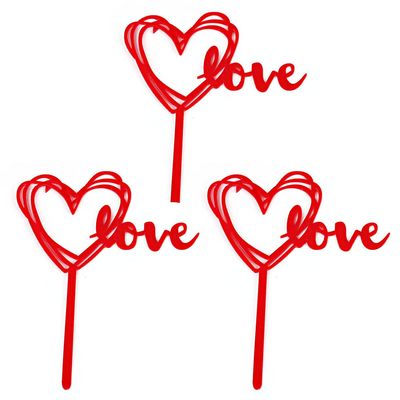 10 Pcs Glitter Love Heart Cupcake Toppers For Wedding Anniversary Cake Topper Party Supplies
