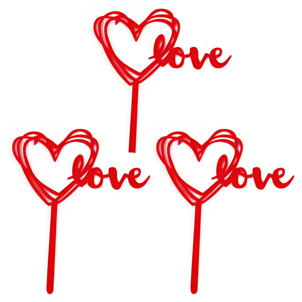 10 Pcs Glitter Love Heart Cupcake Toppers For Wedding Anniversary Cake Topper Party Supplies