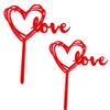 10 Pcs Glitter Love Heart Cupcake Toppers For Wedding Anniversary Cake Topper Party Supplies view 3