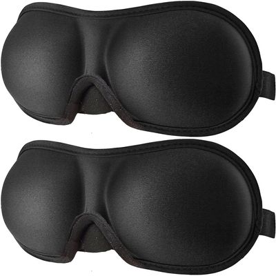 REEBENT 3D Eye mask for Sleeping,Machine Washable, Sleep Mask for Women, Blinder Blindfold Airplane (Black+Black)