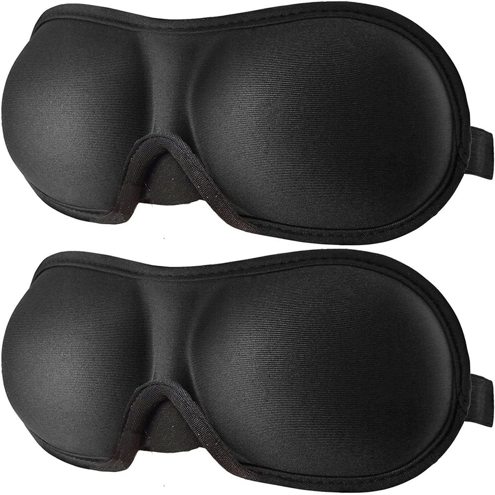REEBENT 3D Eye mask for Sleeping,Machine Washable, Sleep Mask for Women, Blinder Blindfold Airplane (Black+Black)