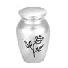 CCZUL 316L Stainless Steel Cremation Urns Ashes Holder Keepskae Memorial Jewelry Casket - Engraved Flower view 1