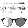 Transition Photochromic Bifocal Reading Glasses for Men Womens Outdoor Sports round Presbyopia Sunglasses Reader (black, 1.0, multiplier_x) view 4