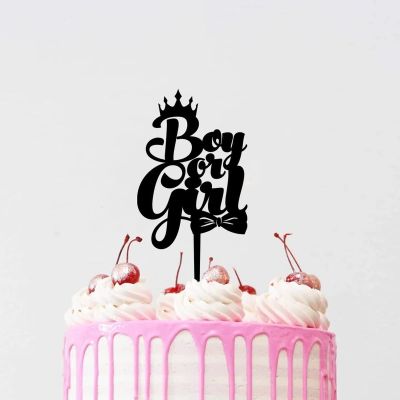 Boy Or Girl Cake Cupcake Toppers Baby Shower Cake Cupcake Toppers Cake Decorations Photo Booth Props Gender Reveal Parties Table Decoration for Boys And Girls