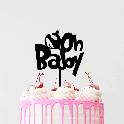 Oh Babies Cake Topper Baby Shower Cake Cupcake Toppers Cake Supplies Decorations Photo Booth Props Gender Reveal Parties Table Decoration for Boys And Girls