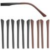 5 Pairs Anti-Slip Silicone Eyeglass End Tips Ear Sock Pieces Tube Eyewear Comfort Replacement Tips for Flat Thin Metal Eyeglass Legs, 3 Black/2 Brown view 1