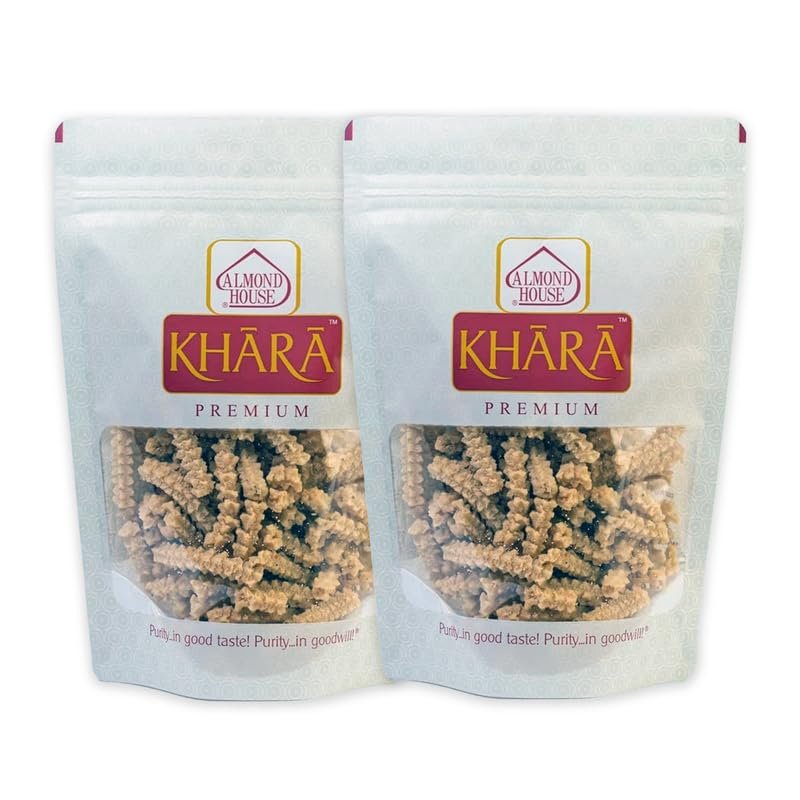 Almond House Murukulu South Indian Snacks Premium Namkeen No Maida Tea Time Snacks Party Snack Items Ready to Eat No Palm Oil Pack of 2-200g Each
