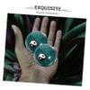 ARTIBETTER 1 Pair of 47mm Baoding Balls with Storage Case Green Chinese Health Stress Hand Massage Balls Tai Pattern Stress Relieve view 3