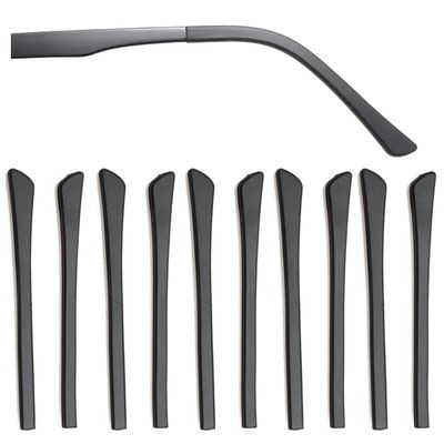 5 Pairs Anti-Slip Silicone Eyeglass End Tips Ear Sock Pieces Tube Eyewear Comfort Replacement Tips for Flat Thin Metal Eyeglass Legs Black