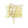 ArogGeld He Is Risen Cake Topper Elegant Wooden Cake Toppers Happy Birthday Custom Baby Grils Boys Any Age Name Birthday Cake Decoration For Girl Women Birthday Party Glitter Wood view 2
