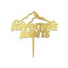 Adventure Awaits Cake Topper Elegant Wooden Happy Birthday Cake Toppers Personalized Travel Themed Any Age Name Happy Birthday Cake Bunting Decor For Birthday Party Cake Supplies Glitter Wood view 2