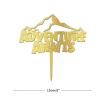 Adventure Awaits Cake Topper Elegant Wooden Happy Birthday Cake Toppers Personalized Travel Themed Any Age Name Happy Birthday Cake Bunting Decor For Birthday Party Cake Supplies Glitter Wood view 3