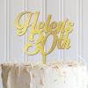 ArogGeld Happy 30th Birthday Cake Topper Funny Wooden Cake Toppers Happy Birthday Customized Men Women Any Age Name Birthday Cake Decoration For Cake Dessert Pastry Glitter Wood view 1