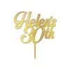 ArogGeld Happy 30th Birthday Cake Topper Funny Wooden Cake Toppers Happy Birthday Customized Men Women Any Age Name Birthday Cake Decoration For Cake Dessert Pastry Glitter Wood view 2