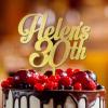 ArogGeld Happy 30th Birthday Cake Topper Funny Wooden Cake Toppers Happy Birthday Customized Men Women Any Age Name Birthday Cake Decoration For Cake Dessert Pastry Glitter Wood view 4
