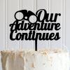 ArogGeld Our Adventure Continues Cake Topper Durable Acrylic Happy Birthday Topper Customized Men Women Any Age Name Happy Birthday Cake Bunting Decor For Birthday Wedding Anniversary Party view 1