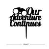 ArogGeld Our Adventure Continues Cake Topper Durable Acrylic Happy Birthday Topper Customized Men Women Any Age Name Happy Birthday Cake Bunting Decor For Birthday Wedding Anniversary Party view 3