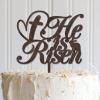 ArogGeld He Is Risen Cake Topper Funny Wooden Brown Cake Toppers Happy Birthday Personalized Baby Grils Boys Any Age Name Anniversary Party Decoration For Engagement Bridal Shower Vow Renewal Wedding view 1