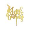 A Little Bunny Cake Topper Durable Wooden Birthday Cake Toppers Customized Happy Easter Children Adult Any Age Name Happy Birthday Cake Bunting Decor For Girl Women Birthday Party Glitter Wood view 2