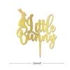 A Little Bunny Cake Topper Durable Wooden Birthday Cake Toppers Customized Happy Easter Children Adult Any Age Name Happy Birthday Cake Bunting Decor For Girl Women Birthday Party Glitter Wood view 3