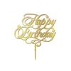 ArogGeld Happy Birthday Cake Topper Classic Wooden Happy Birthday Topper Customized Children Adult Any Age Name Happy Birthday Cake Bunting Decor For Birthday Wedding Anniversary Party Glitter Wood view 2