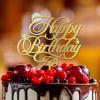 ArogGeld Happy Birthday Cake Topper Classic Wooden Happy Birthday Topper Customized Children Adult Any Age Name Happy Birthday Cake Bunting Decor For Birthday Wedding Anniversary Party Glitter Wood view 4