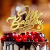 ArogGeld My Baptism Cake Toppers Funny Wooden Happy Birthday Topper Personalized Baby Grils Boys Any Age Name Birthday Anniversary Party Decoration For Birthday Wedding Anniversary Party Glitter Wood view 4