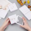 BENECREAT 6Pcs White Plastic Boxes with Sponge Inside Gift Boxes Clear Window Presentation 3.5"x3.5"x1" for Jewelry Birthday, Mother's Day Festival Gift Packing view 3