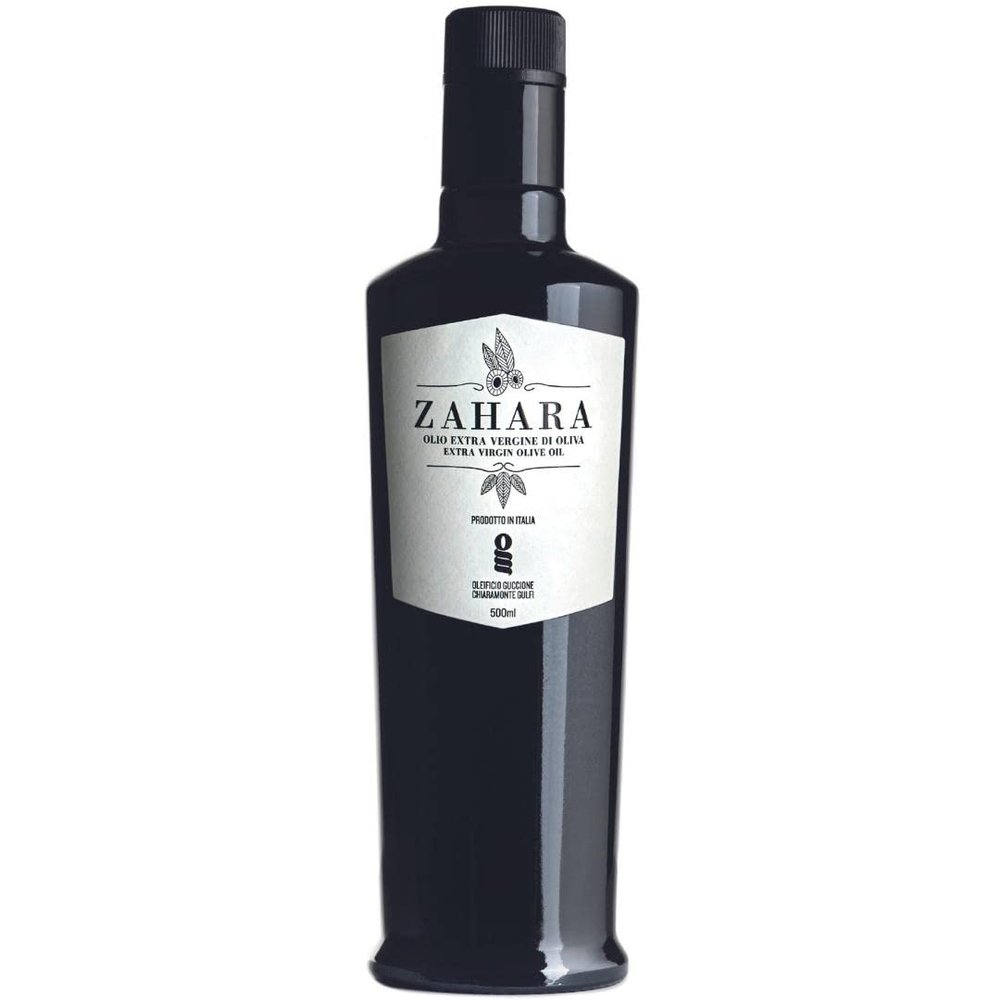 Zahara Extra Virgin Olive Oil from Italy Sicilian Pure EVOO Premium Polyphenol Rich Early Harvest Cold Pressed Multiple Award Winner from Oleificio Guccione | 16.9 fl oz (500ml) Bottle