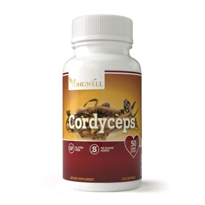 YongWell Cordyceps Extra Strength 1200mg, Immune Enhancing Mushroom (100 Veggie Capsules)