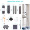 12pcs Microfiber Dusters, Duster with Extension Pole(Stainless Steel) 30 to 100'', Washable Dusters, Bendable Extendable Long Feather Duster for Cleaning Fan, High Ceiling, Blinds, Furniture, Cars view 3
