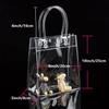 12 pc Clear Gift Bags,Plastic Gift Bags with Handle and Button, Reusable Transparent PVC Gift Wrap Tote Bag for Bridal Party Favor, Baby Shower, Wedding Favor, Shopping Bag Bulk (10x8x3") view 2