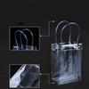 12 pc Clear Gift Bags,Plastic Gift Bags with Handle and Button, Reusable Transparent PVC Gift Wrap Tote Bag for Bridal Party Favor, Baby Shower, Wedding Favor, Shopping Bag Bulk (10x8x3") view 3